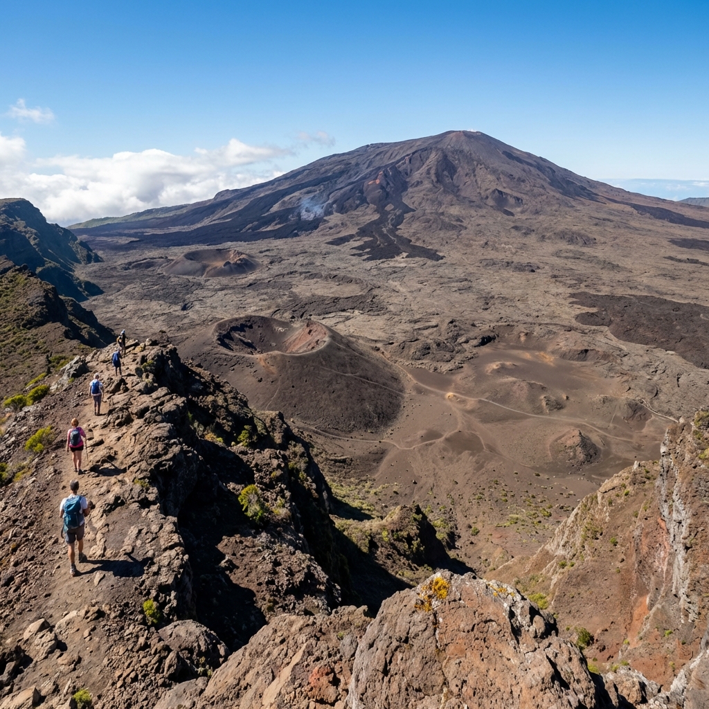 Vue spectaculaire du Volcan Piton de la Fournaise